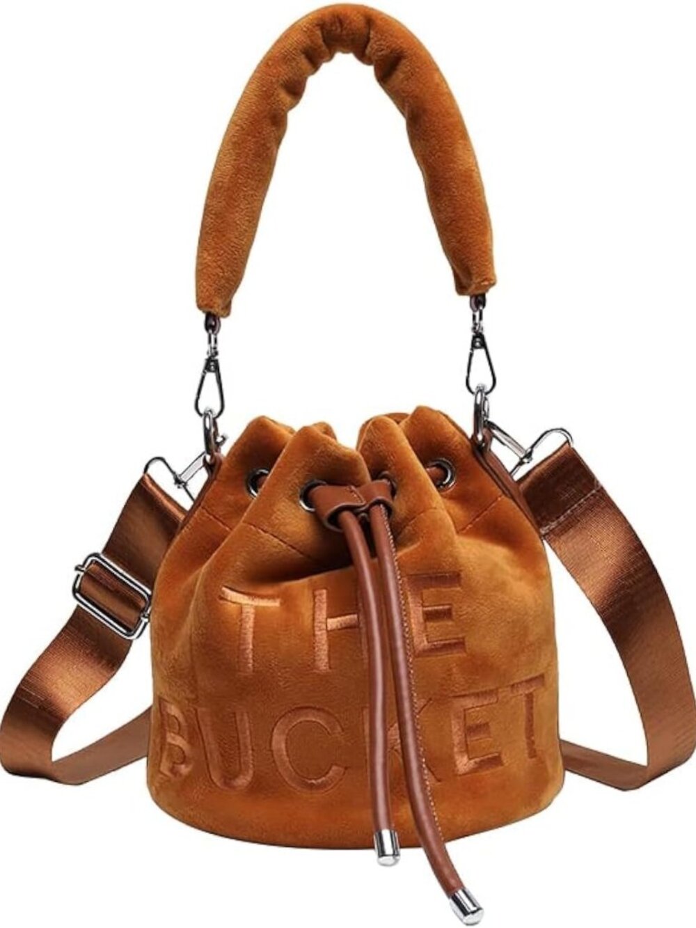 Mini Crossbody Bucket Bags for Women Trendy Velvet Bucket Purse Hobo Drawstring